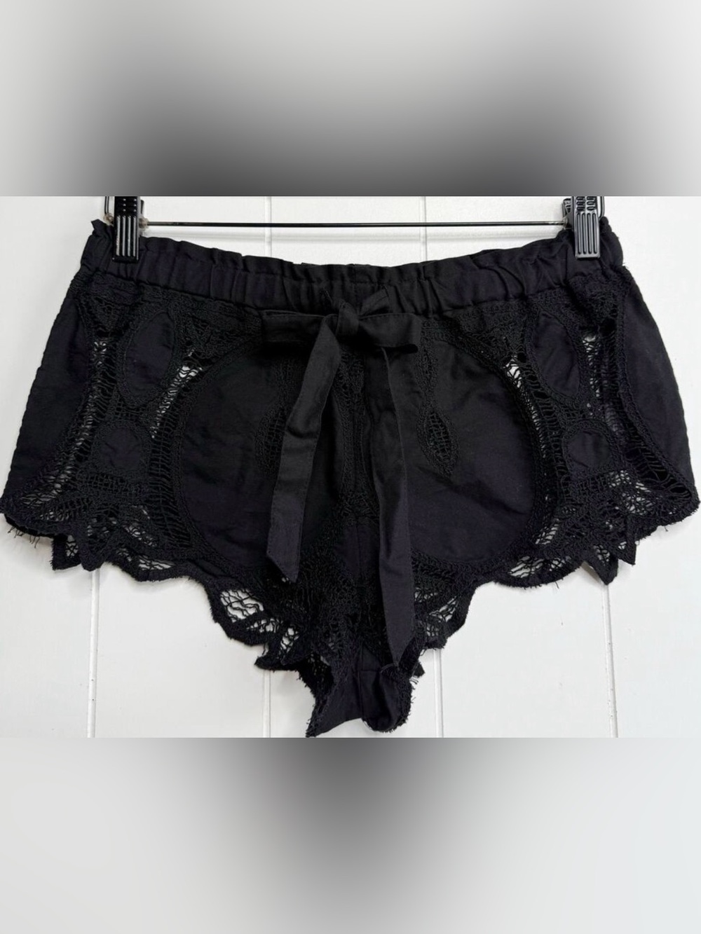 The Free People Intimately Brittany Micro Shorts size Large in Black - NWOT!